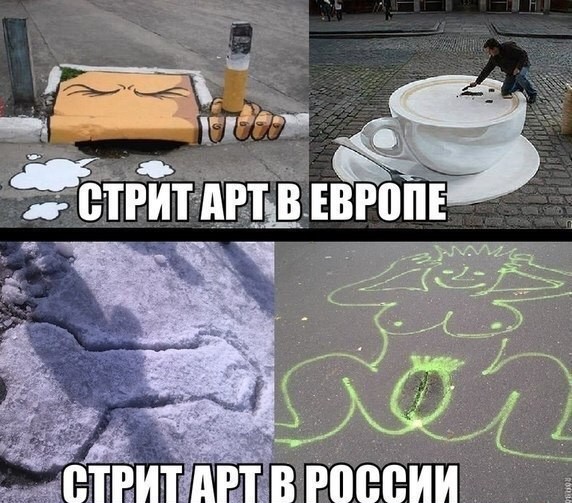 LE STREET ART EN EUROPE vs. LE STREET ART EN RUSSIE