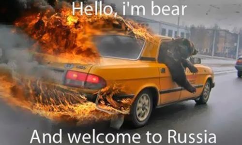 привет, я медведь и добро пожаловать в Россию