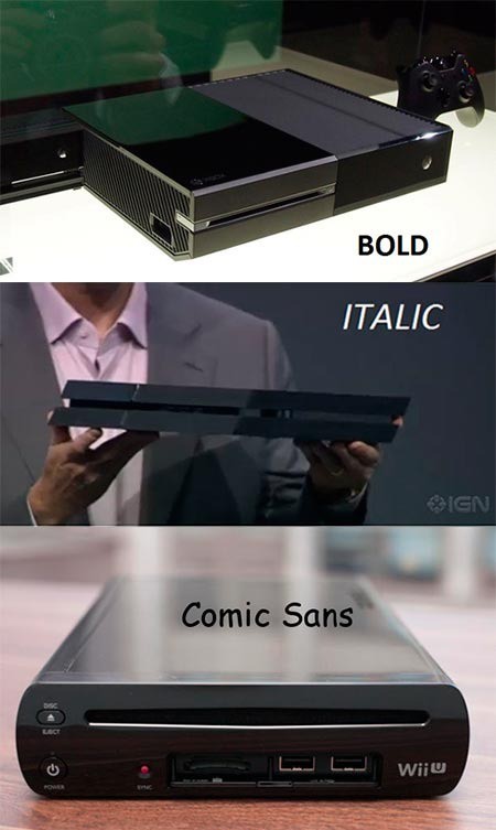 design ps4 funny similarities fonts gaming consoles 