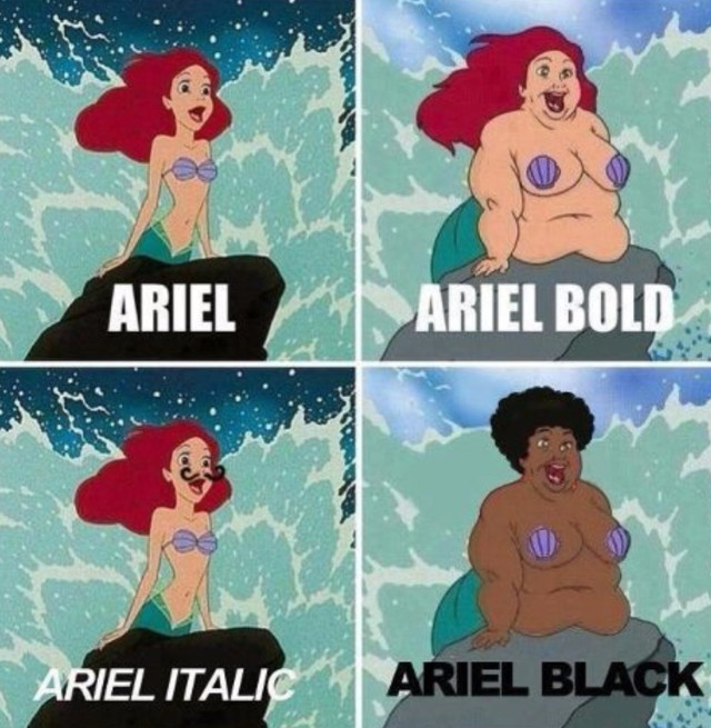 design fonts mermaid ariel 